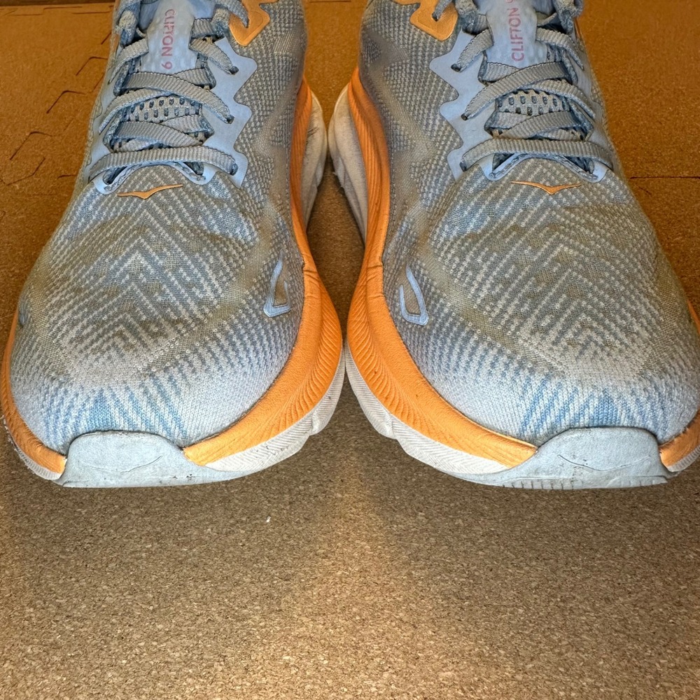 Hoka Clifton 9 Running Shoes Womens 9B Blue Orange 1127896 Road Sneakers Cushion - Picture 10 of 11